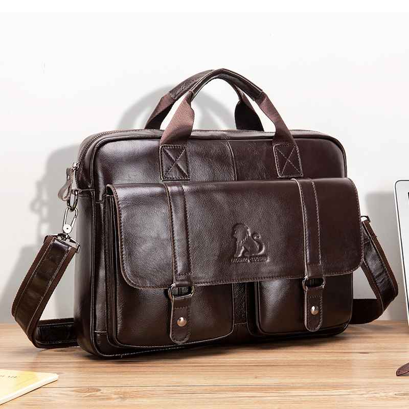Laptop Bag Leather 15 - Maletín de Cuero Genuino para Hombre