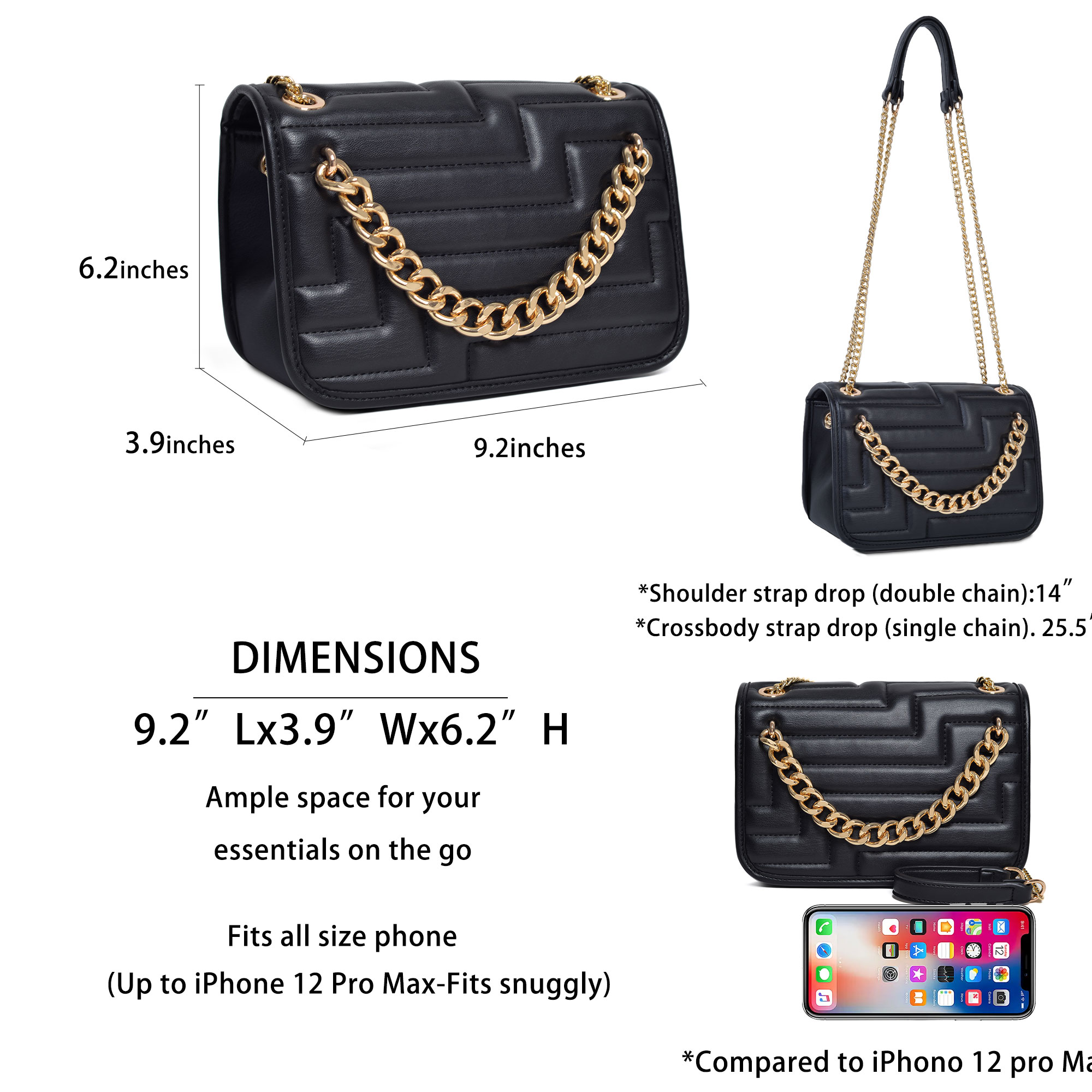Bolso de Hombro para Mujer de  - Chain Crossbody Quilted reseña y precio