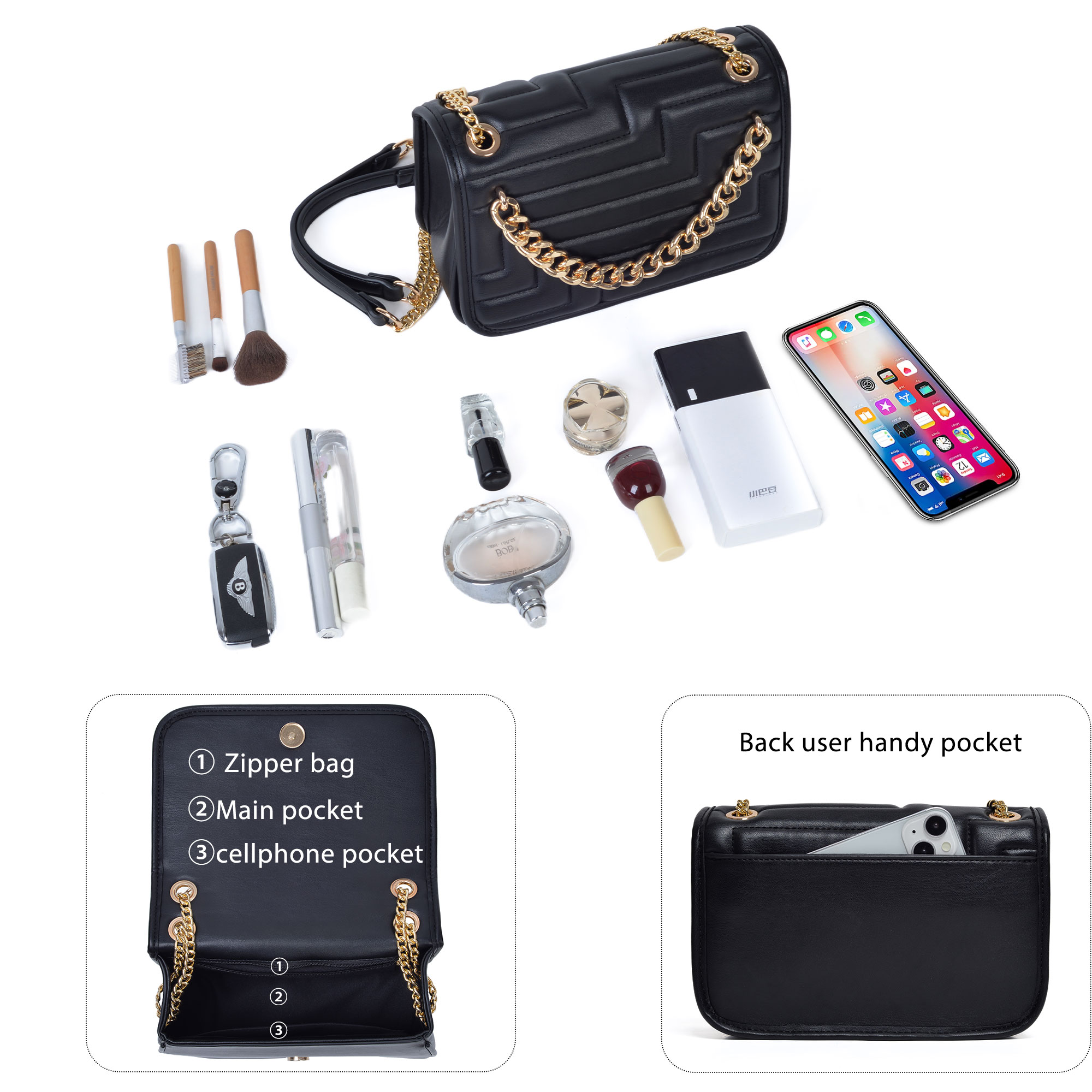 Bolso de Hombro para Mujer de  - Chain Crossbody Quilted reseña y precio