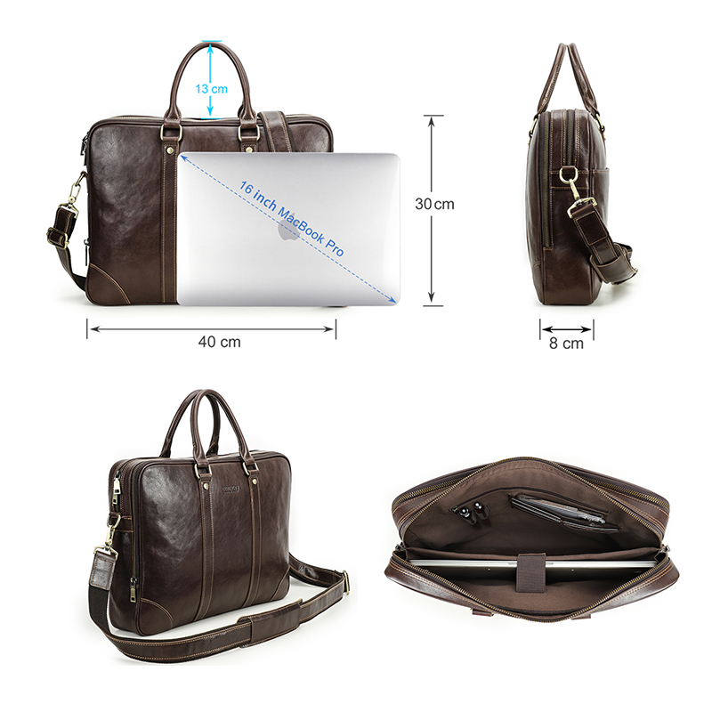 CONTACT'S-Bolso de cuero genui - Laptop Bag Leather 15 reseña y precio