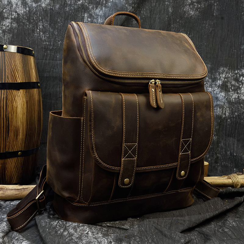 Mochila De Cuero Vintage de gr - Laptop Bag Leather 15 reseña y precio