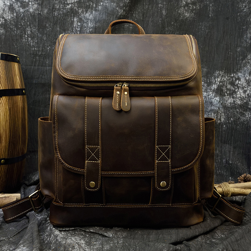 Mochila De Cuero Vintage de gr - Laptop Bag Leather 15 reseña y precio