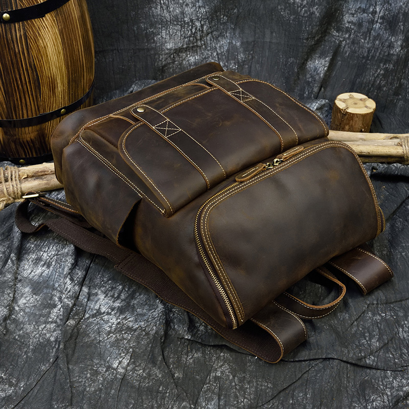 Mochila De Cuero Vintage de gr - Laptop Bag Leather 15 reseña y precio