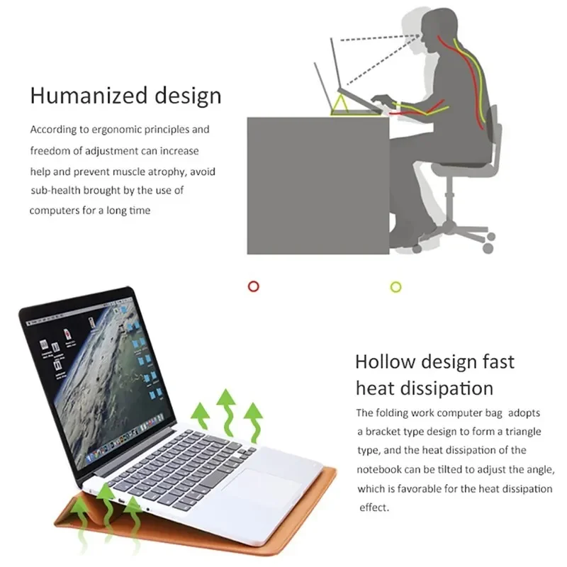 Funda de cuero PU con soporte  - Laptop Bag Leather 15 reseña y precio