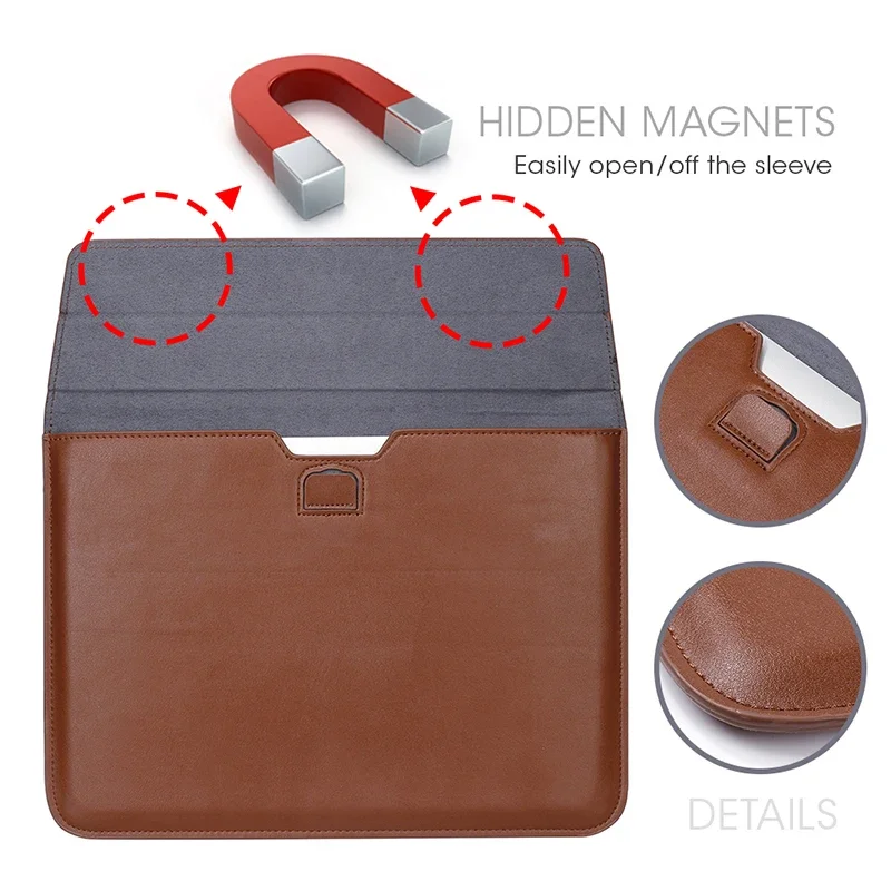 Funda de cuero PU con soporte  - Laptop Bag Leather 15 reseña y precio